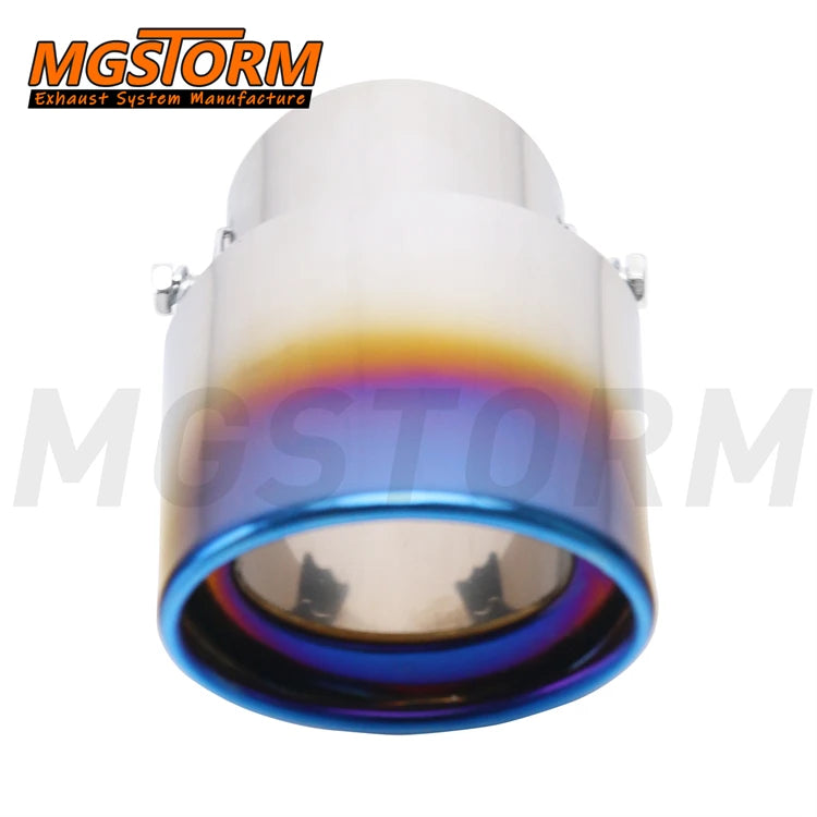 Screw on Single Exhaust Tip Diameter 63mm Inlet 67x85mm Oval Burnt Blue Exit 140mm Overall Length Exhaust Muffler Tip