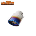 Screw on Single Exhaust Tip Diameter 63mm Inlet 67x85mm Oval Burnt Blue Exit 140mm Overall Length Exhaust Muffler Tip