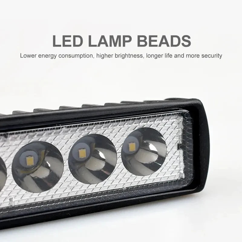 6" 18W LED-työvalo 12V/24V – Vedenpitävä offroad-ajovalo 6000K