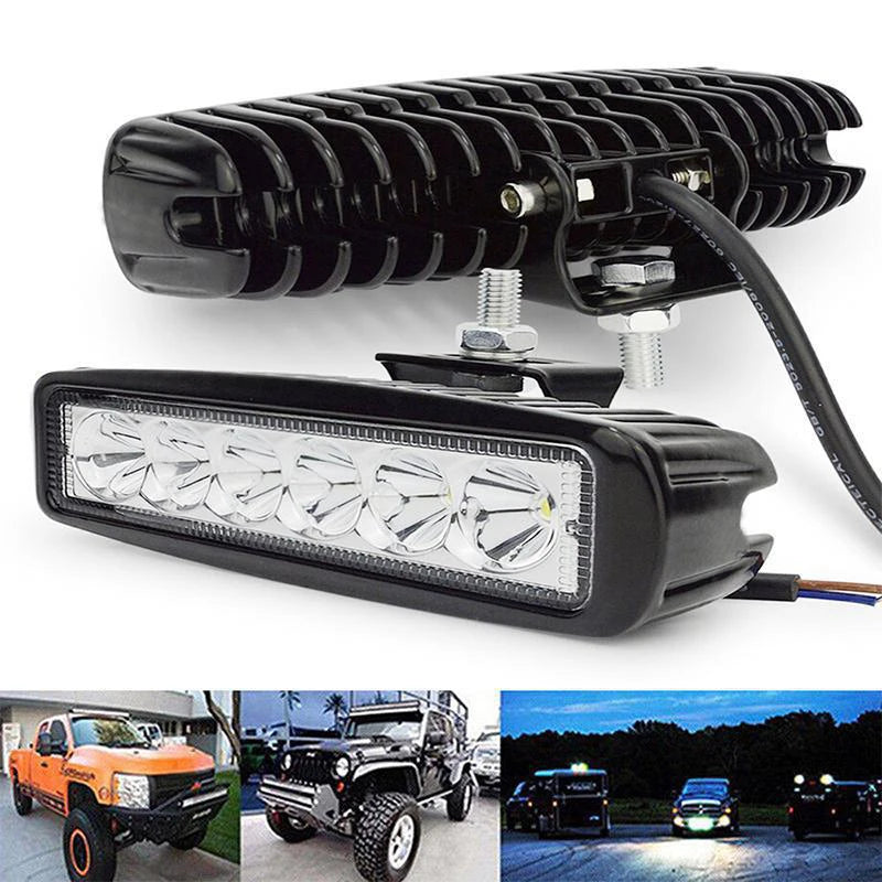 6" 18W LED-työvalo 12V/24V – Vedenpitävä offroad-ajovalo 6000K