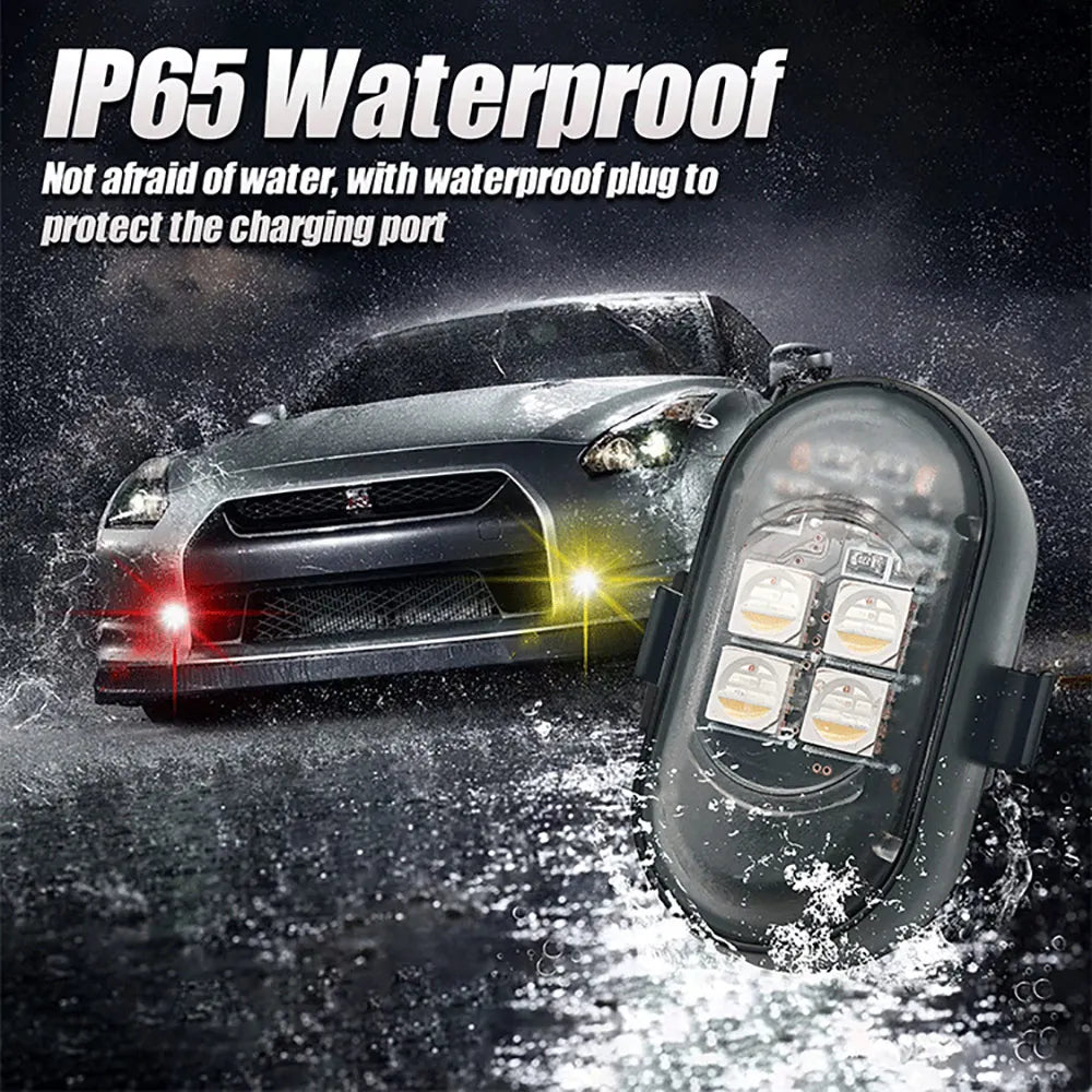 Car LED Decor Lights, Atmosphere Lamp Wireless/ Remote | Multi-Color Mode | USB Charging | For Interior, Grille, Warning Light